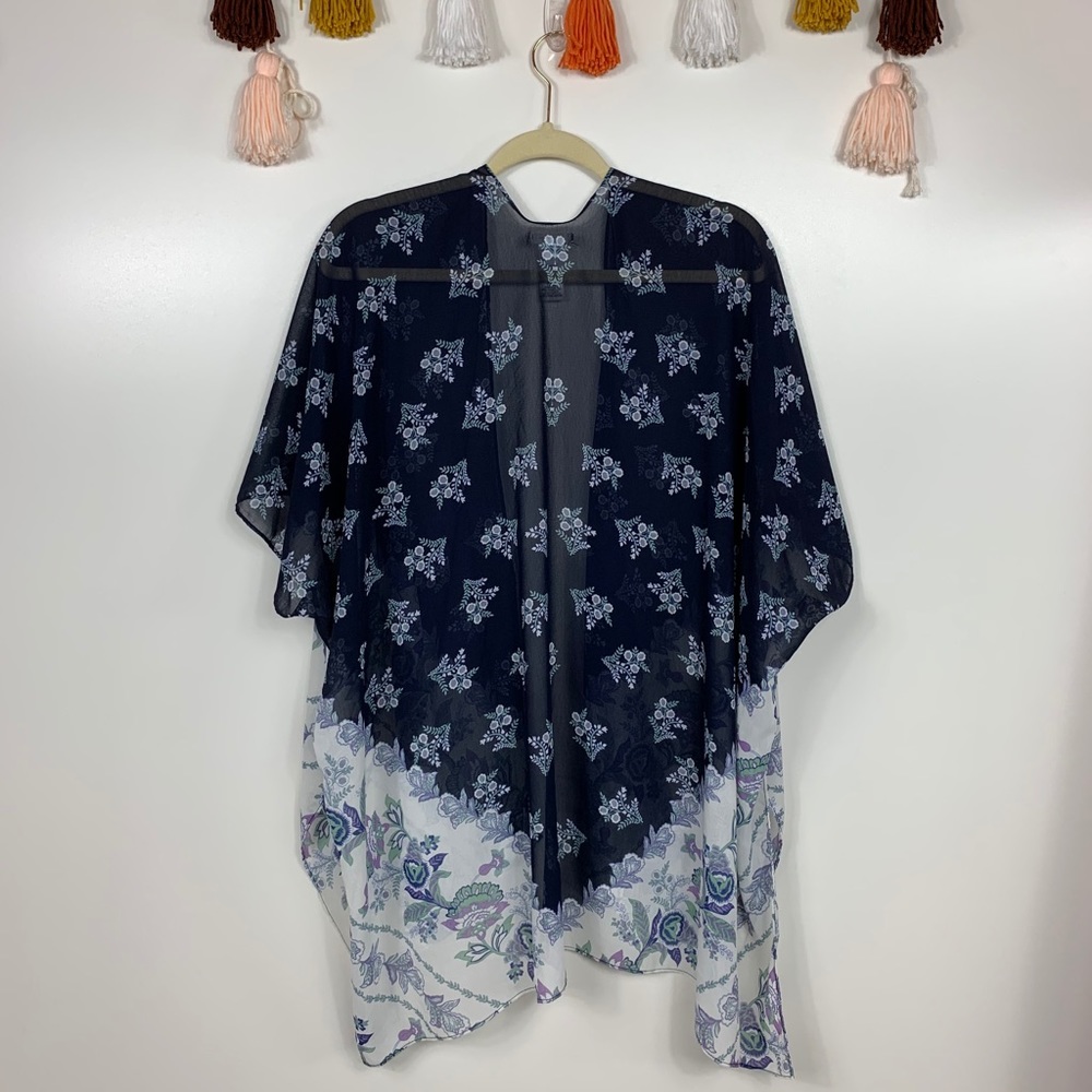 Maurices Border Print Open Front Kimono - Picture 8 of 8